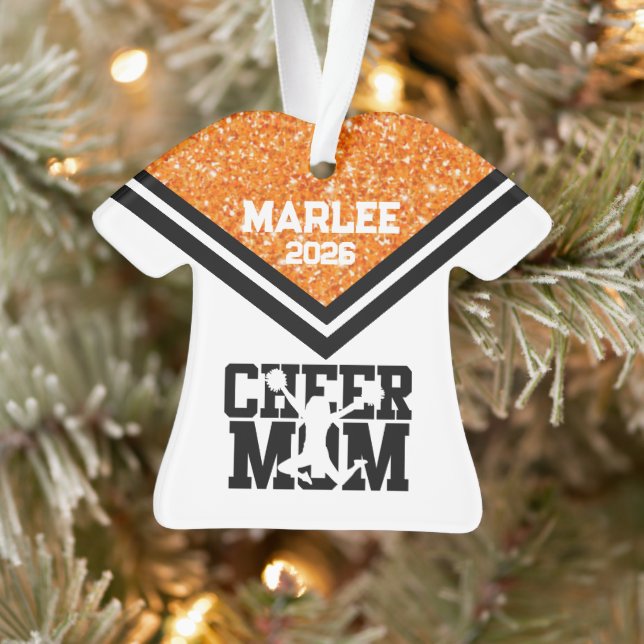 Personalisierte Orangen- und Schwarzkäfer-Mama Ornament (Baum)