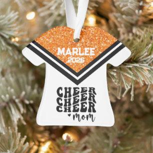 Personalisierte Orangen- und Schwarzkäfer-Mama Ornament