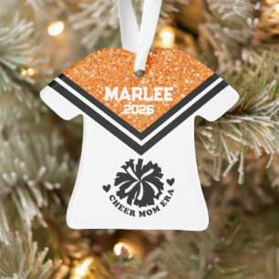 Personalisierte Orangen- und Schwarzkäfer-Mama Ornament
