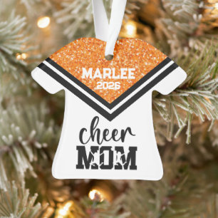 Personalisierte Orangen- und Schwarzkäfer-Mama Ornament