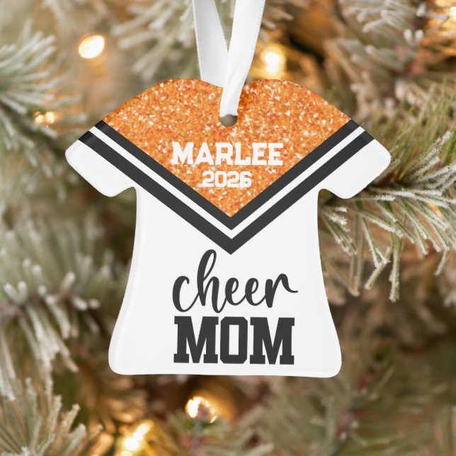 Personalisierte Orangen- und Schwarzkäfer-Mama Ornament (Baum)