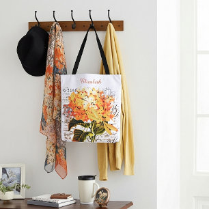 Personalisierte Orangenblume und Libellen