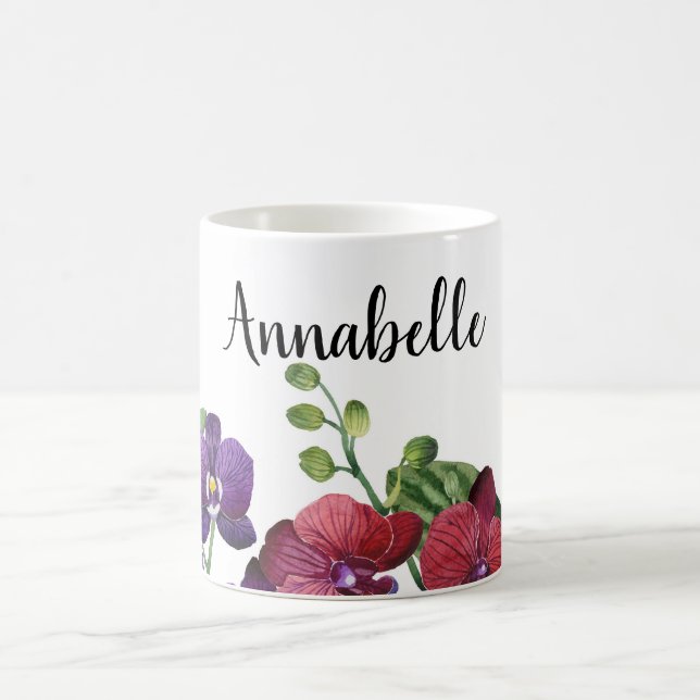 Personalisierte Orchideen-Tasse Kaffeetasse (Mittel)