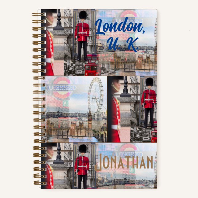 Personalisierte Original "London UK" Reise Notizbuch (Vorderseite)