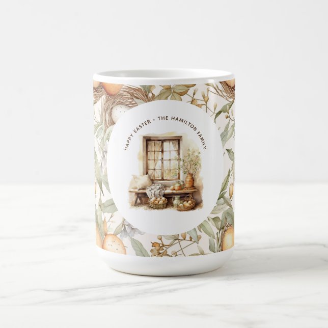 Personalisierte Osterbeige Kaffeetasse (Mittel)
