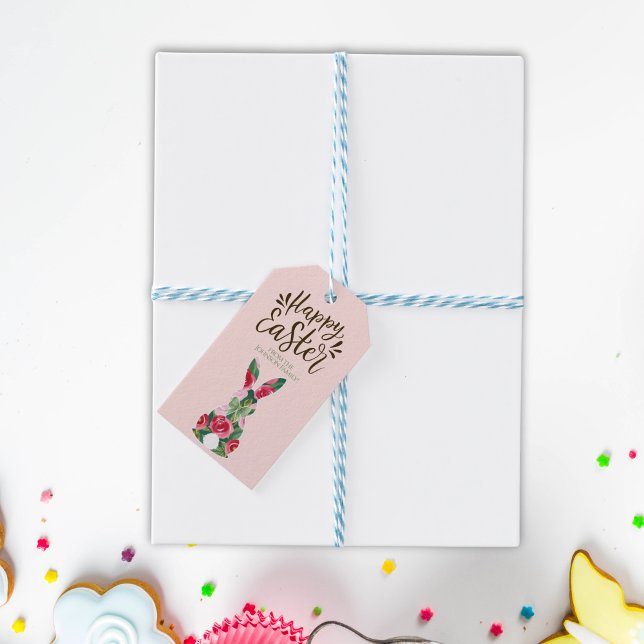 Personalisierte Osterblasen-Geschenketags Geschenkanhänger (Personalized Easter Bunny Floral Gift Tags)