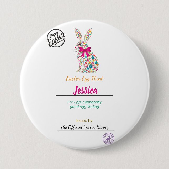 Personalisierte Osterei-Kellerei für Kinder Button (Vorderseite)