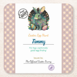 Personalisierte Osterei-Kellerei für Kinder Rechteckiger Pappuntersetzer