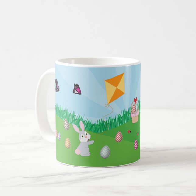 Personalisierte Ostereier Hundeschlitten Bunny Chi Kaffeetasse (Vorderseite Links)