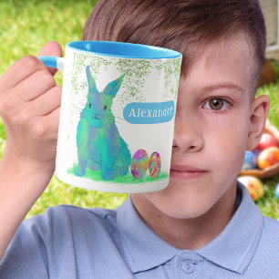 Personalisierte Ostereier-Suche mit blauem Osterha Tasse