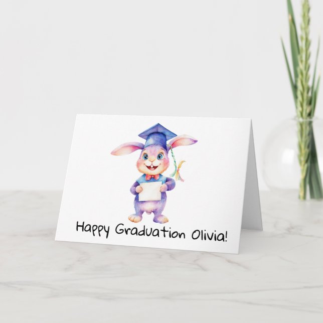 Personalisierte Osterhase-Abschluss  Karte (Vorderseite)