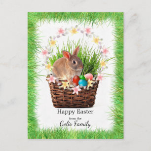 Personalisierte Osterkorb-Feiertagskarte Postkarte