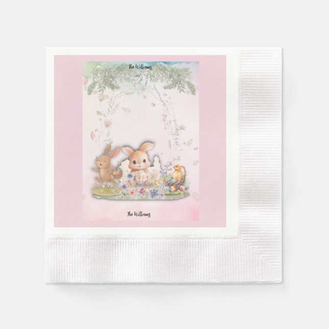 Personalisierte Ostern Brunch Papier Servietten (Vorderseite)