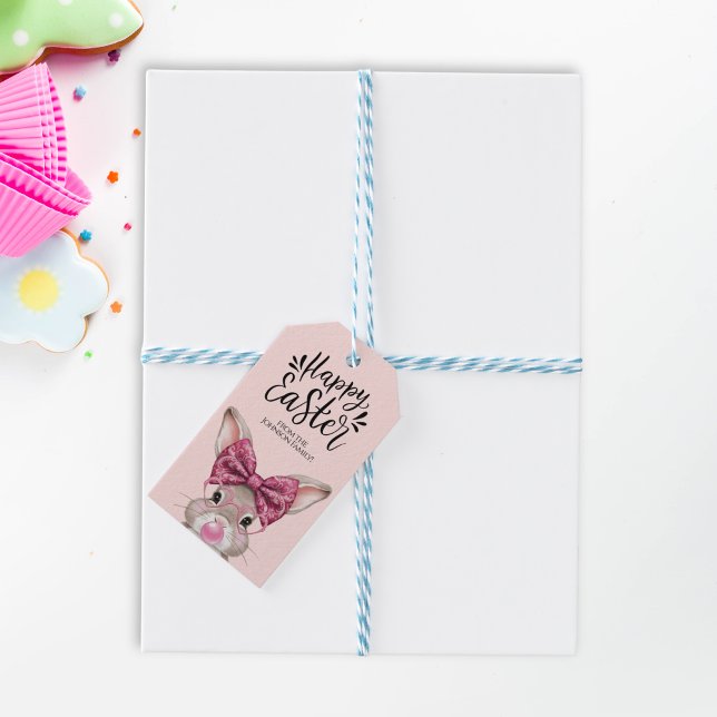 Personalisierte Ostersonntagsfächer Geschenkanhänger (Personalized Easter Bunny Gift Tags)