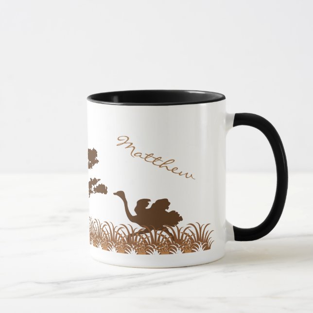 Personalisierte Ostrich-Safari-Tasse Tasse (Rechts)