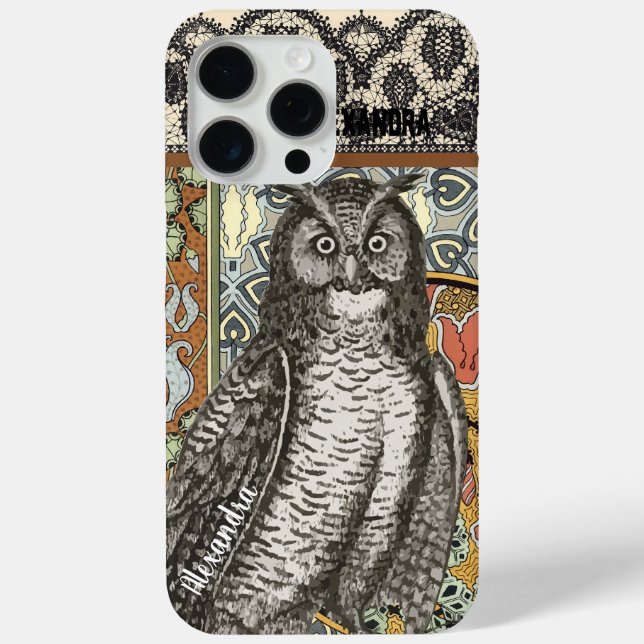 Personalisierte Owl Damask iPhone 5c Gehäuse Case-Mate iPhone Hülle (Rückseite)