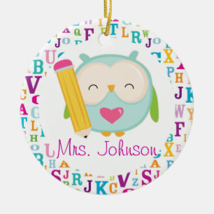 Personalisierte Owl School Teacher Ornament