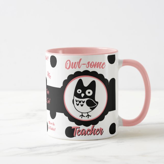 Personalisierte Owl-some Teacher Tasse (Rechts)