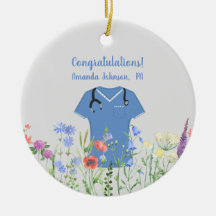 Personalisierte PA Arzt Assistenzärztin Blue Scrub