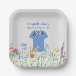 Personalisierte PA Arzt Assistenzärztin Blue Scrub Pappteller