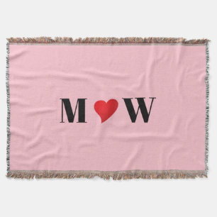 Personalisierte Paaranfangsbuchstaben A Liebt B ro Decke