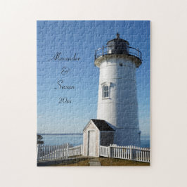 Personalisierte Paare Custom Nobska Lighthouse Puzzle