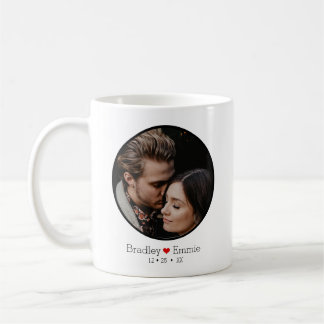 Personalisierte Paare Foto Name und Datum Kaffeetasse