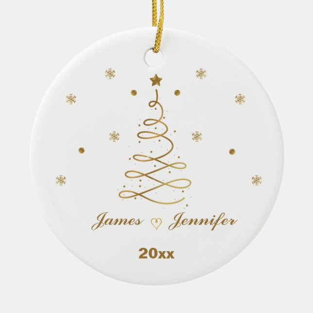 Personalisierte Paare Foto Weihnachten für Freund Keramik Ornament (Vorne)