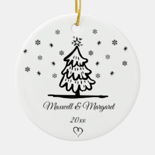 Personalisierte Paare nennen Weihnachten für Freun Keramik Ornament