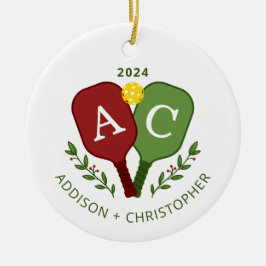 Personalisierte Paare Pickleball Weihnachtsschmuck