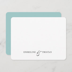 Personalisierte Paare Stationery Light Blue Green Mitteilungskarte