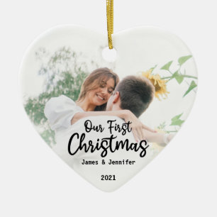 Personalisierte Paare Unsere ersten Weihnachten Keramik Ornament