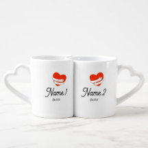 Personalisierte Paartassen mit Namen Valentinstag