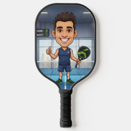 Personalisierte Paddle/Pickleball-Spieler-Karrikat Pickleball Schläger