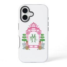 Personalisierte Pagoden-Monogramm-iPhone-16-Hartsc