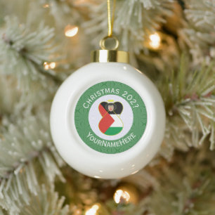 Personalisierte palästinensische Engel-Weihnachtsf Keramik Kugel-Ornament