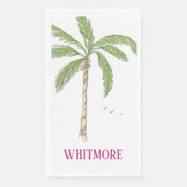 Personalisierte Palm Beach Palme  Serviette (Vorderseite)
