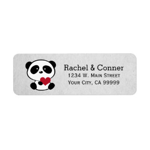 Personalisierte Panda Liebe Wedding Address Labels