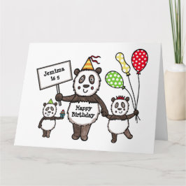Personalisierte Panda Party Kid's Birthday Card Karte