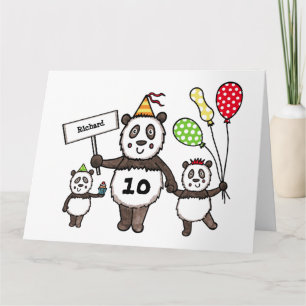 Personalisierte Panda Party Kid's Birthday Card Karte