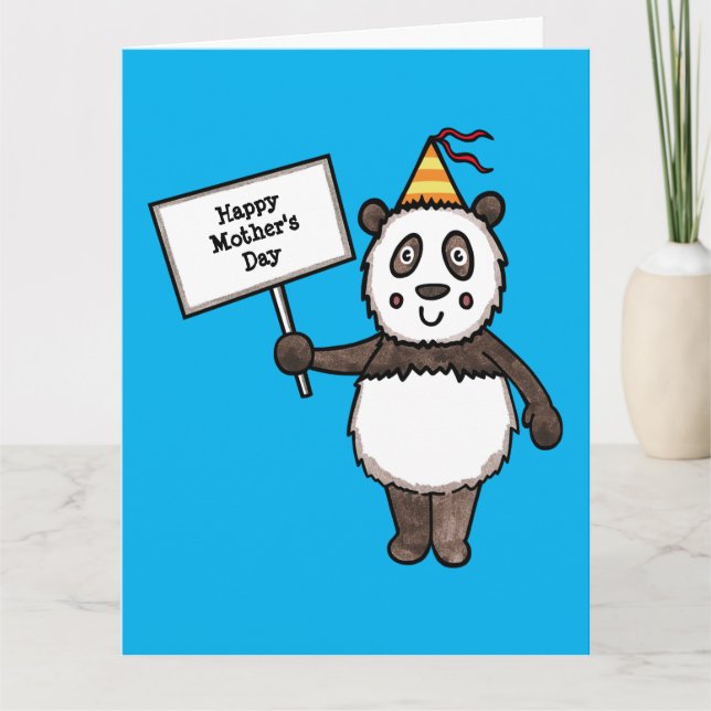 Personalisierte Panda Party Muttertagskarte Karte (Vorderseite)