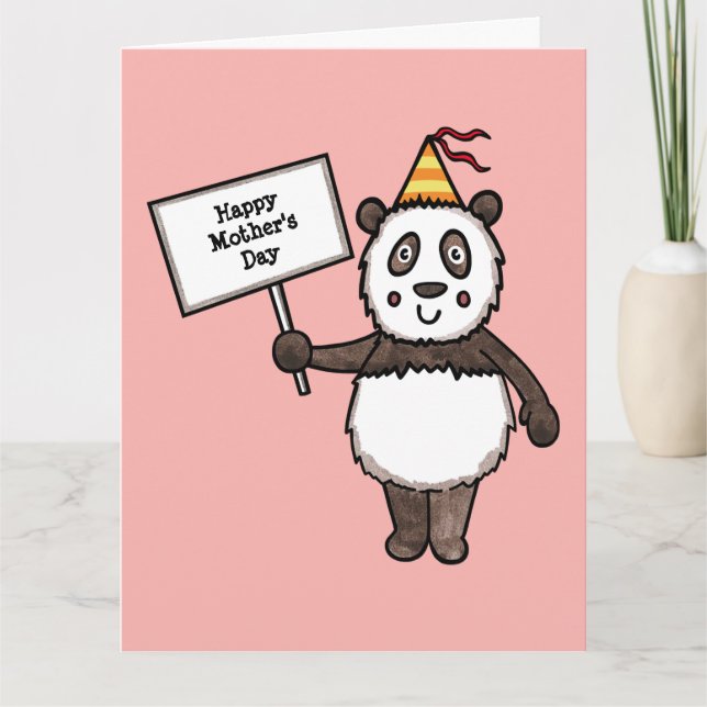 Personalisierte Panda Party Muttertagskarte Karte (Vorderseite)