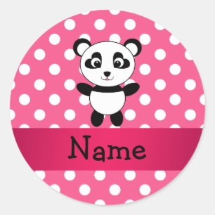 Personalisierte Panda-Pink-Pollenköpfe Runder Aufkleber
