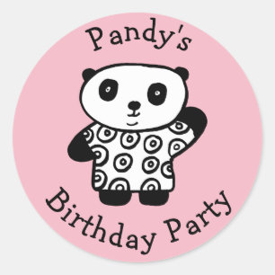 Personalisierte Pandy-the-Panda-Geburtstagsfeier Runder Aufkleber
