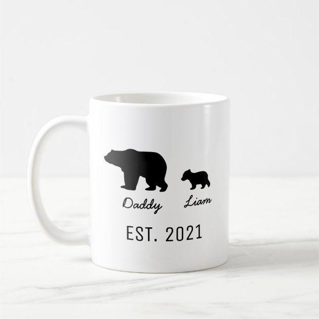 Personalisierte Papa Bear und Baby Bear Tasse (Links)