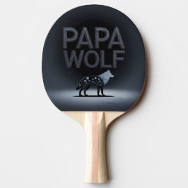 Personalisierte Papa-Wolf-Natur-Silhouette Tischtennis Schläger