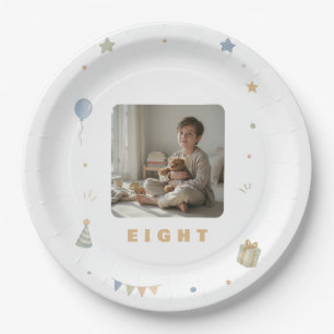 Personalisierte Papier-Teller zum 8. Geburtstag mi Pappteller