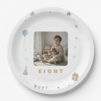 Personalisierte Papier-Teller zum 8. Geburtstag mi Pappteller
