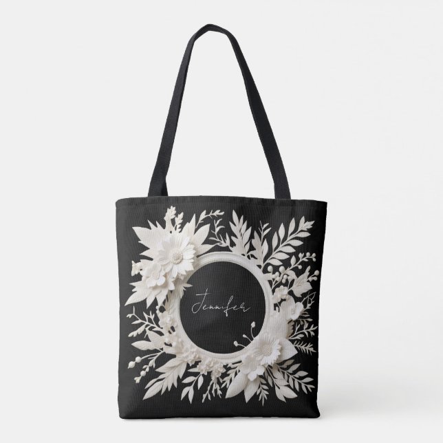 personalisierte Papierblumenrahmen-Tasche  (Rückseite)