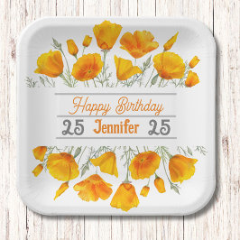 Personalisierte Papierplatte aus gelbem Kalifornie Pappteller